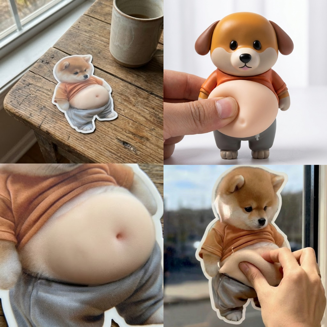 Lifestyle shot of the Chubby Shiba protector in a home setting.