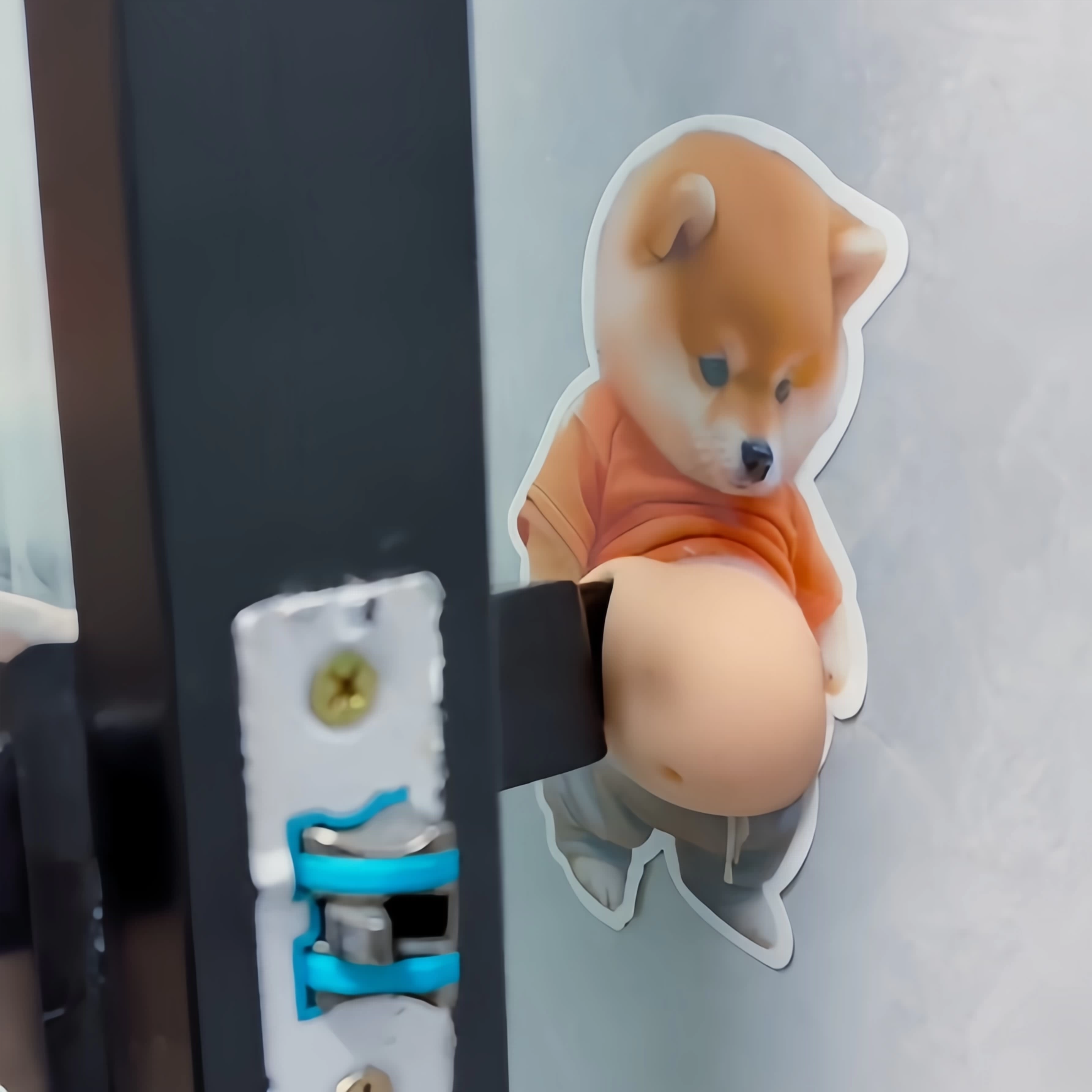 Close-up of the flexible silicone material of the Shiba wall protector.