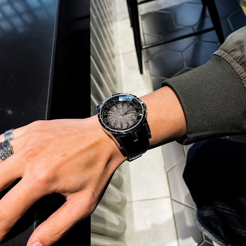 The Elite Skeleton Star Inspired Watch face with exposed gears