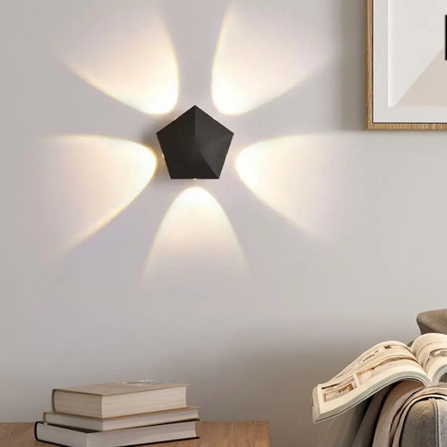 Lifestyle present idea showing the ambient light from the minimal wall lamp
