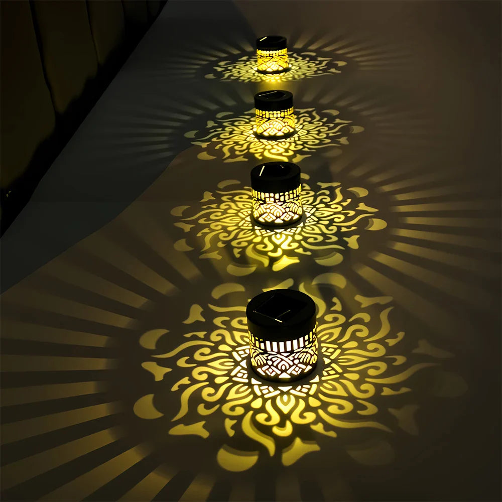 Unique gift idea solar wall light glowing at night