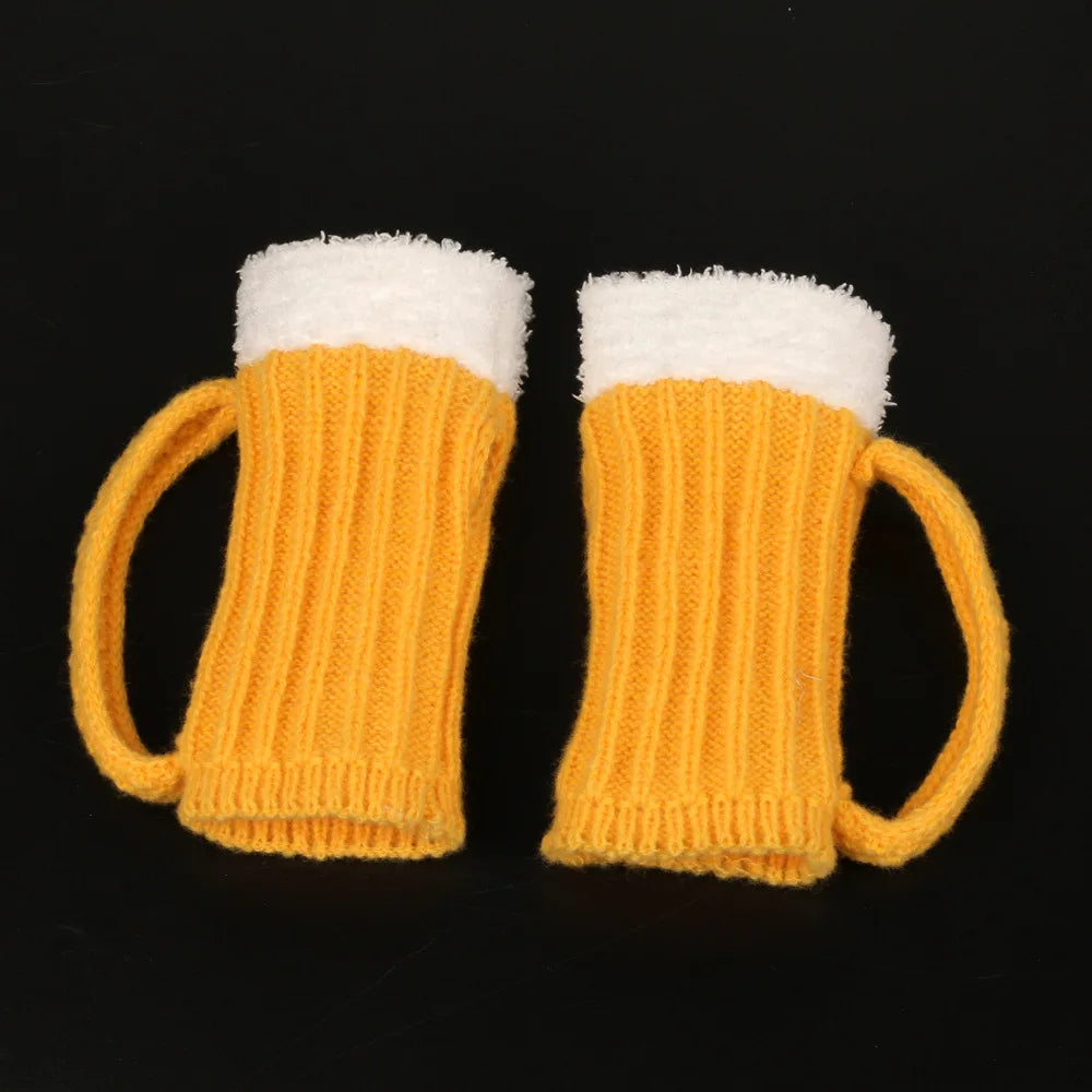 A person wearing the Bottoms Up gloves while using a phone