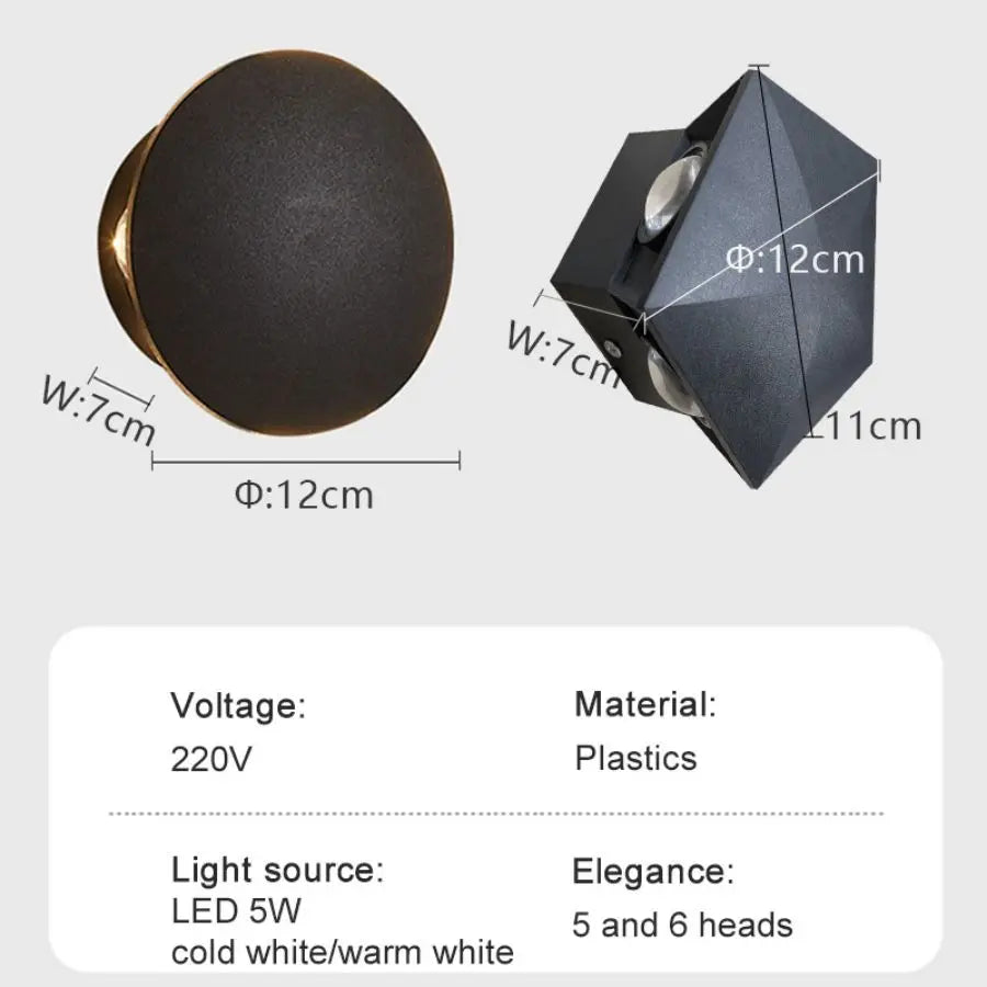 Close-up of the Black Prism Ambient Minimal Wall Lamp design
