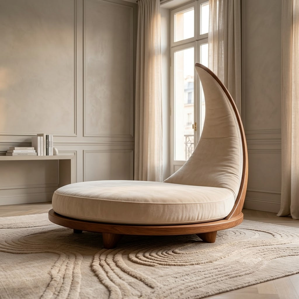 Detailed shot of the oversized lounging space for a cozy experience