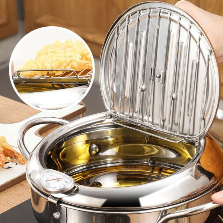 Close-up of the deep fryer's removable thermometer