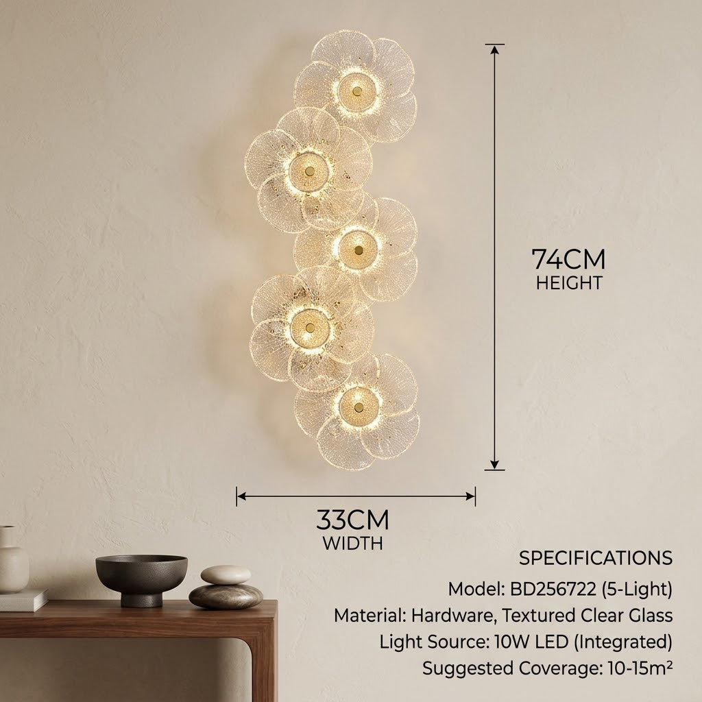 A pair of Bloom Lights creating a symmetrical, elegant look in a hallway