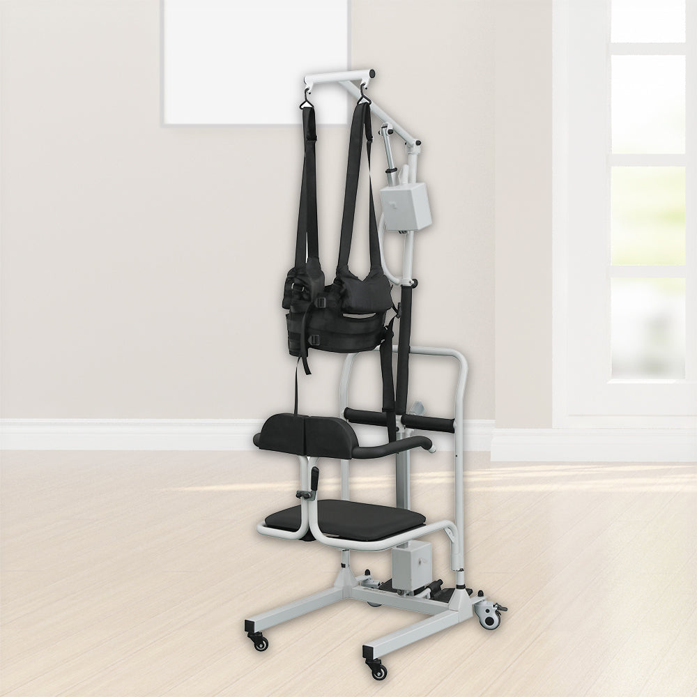 Demonstrating the smooth transfer from bed to the Power Lift Hydraulic Patient Chair