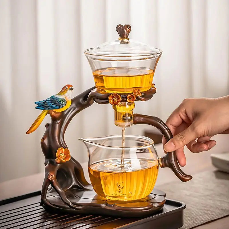 Artistic Bird-Inspired Gongfu Tea Set - Close Up
