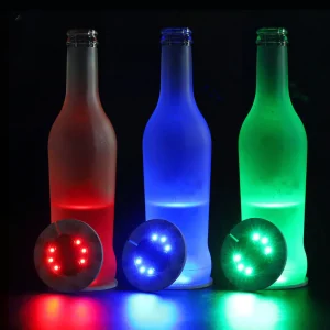 Colorful LED Bottle Light-Up Coasters for Parties