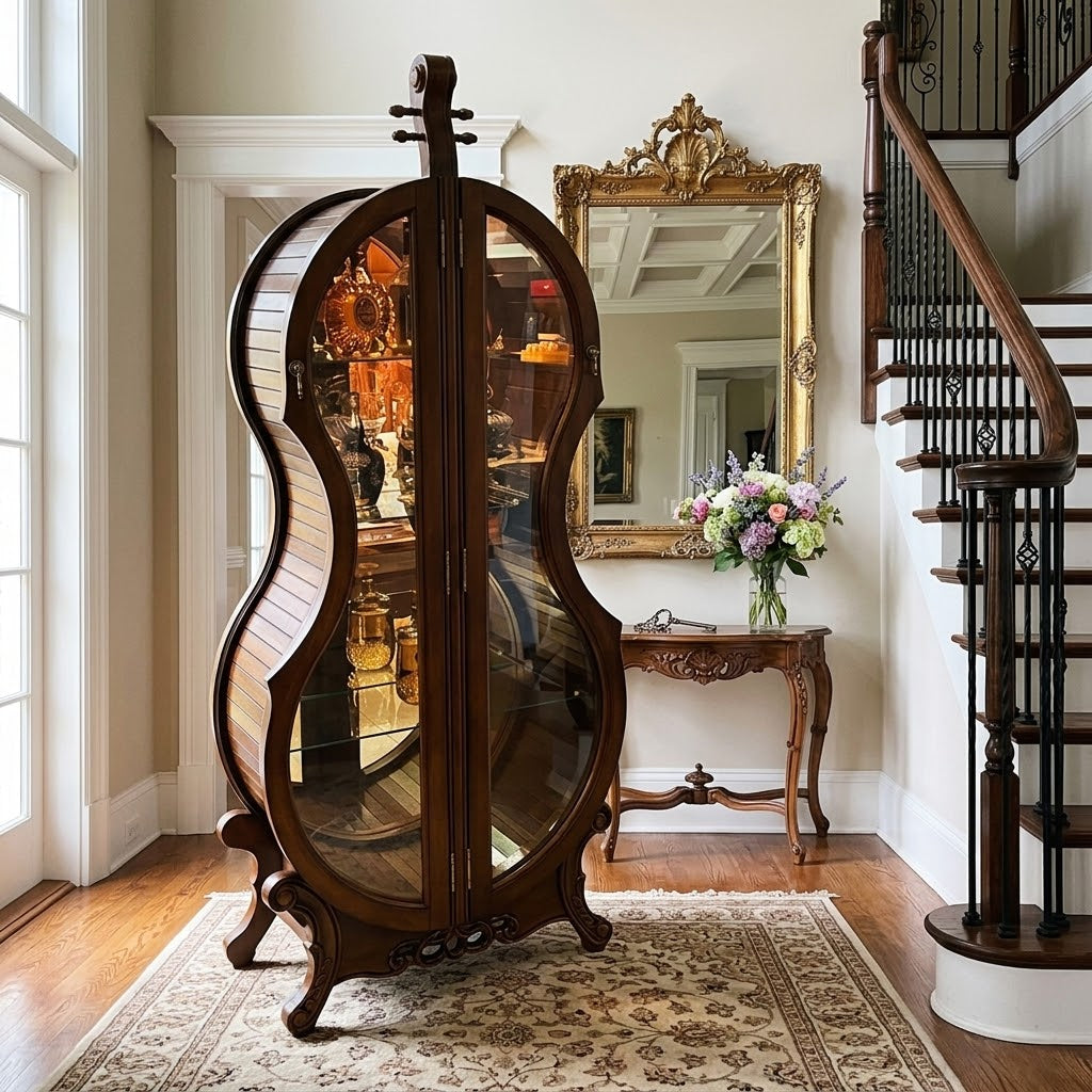 Violin display cabinet as a perfect gift for homeowners