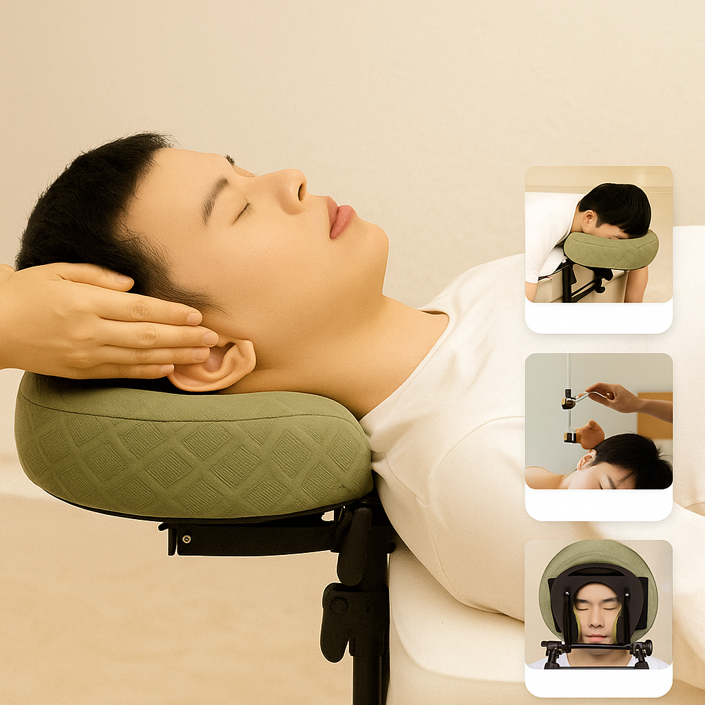 Memory foam cushion detail of the home massage face cradle