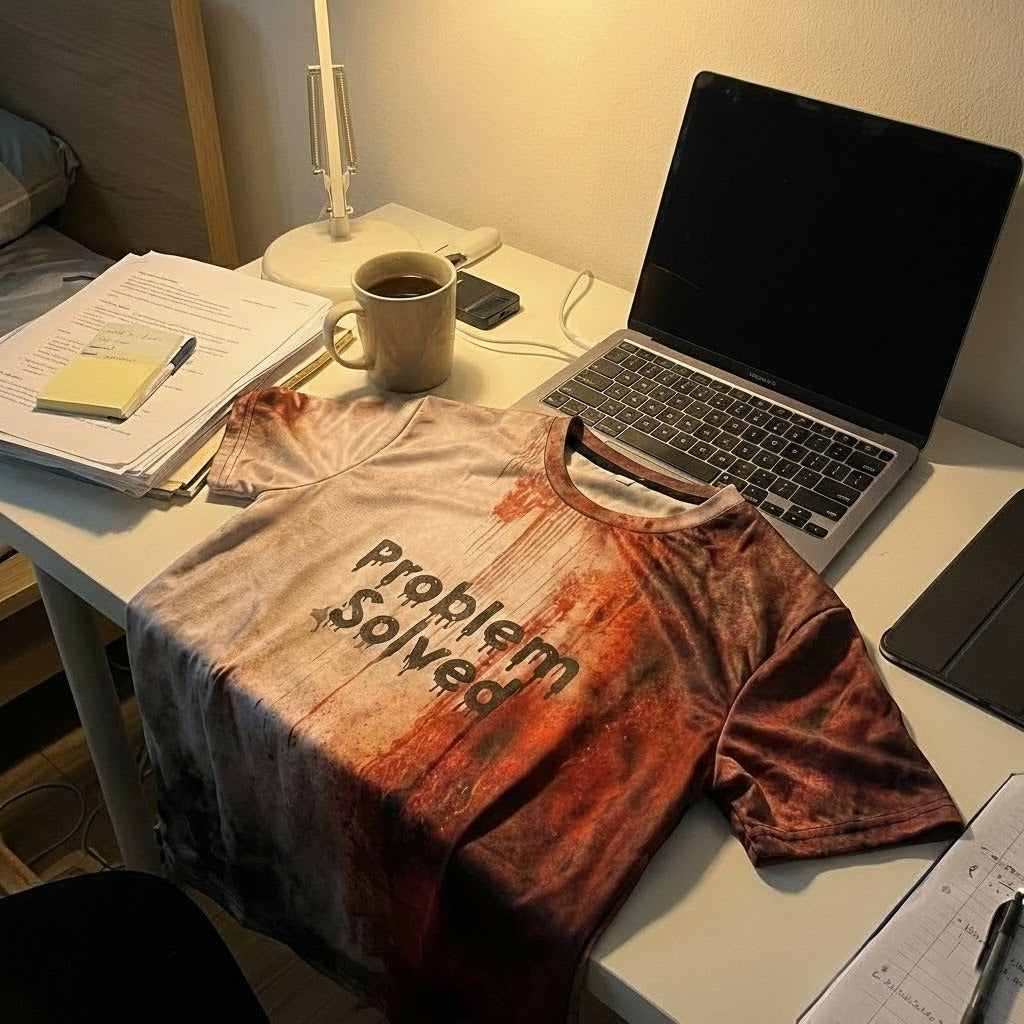A unique gift idea the Problem Solved T-Shirt in white