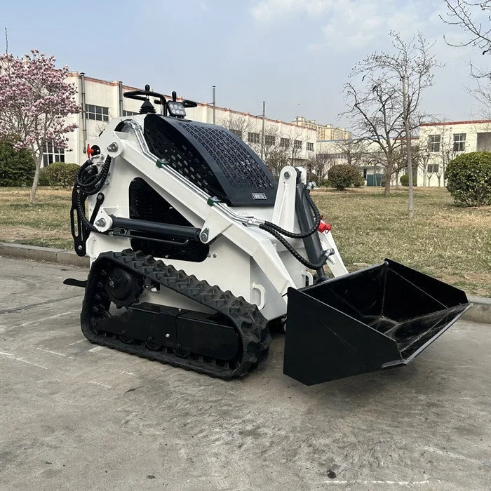 Mini hydraulic loader demonstrating its lifting capability