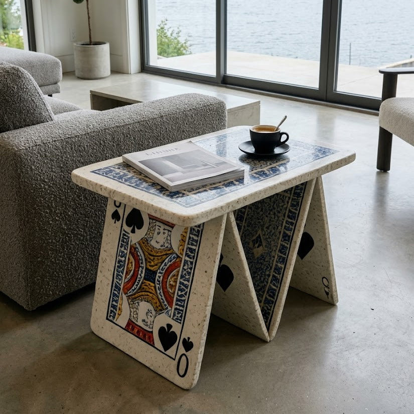 Unique Playing Cards Art Sculptural Coffee Table as a statement gift idea