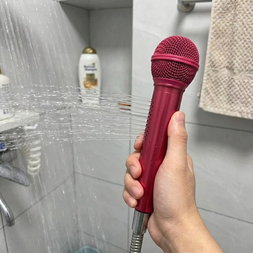 Unique Karaoke Microphone Shower Head gift idea