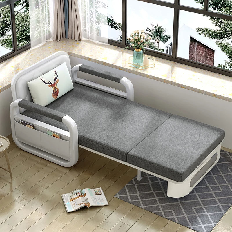 Minimalist sofa bed in a modern apartment setting, a perfect gift idea