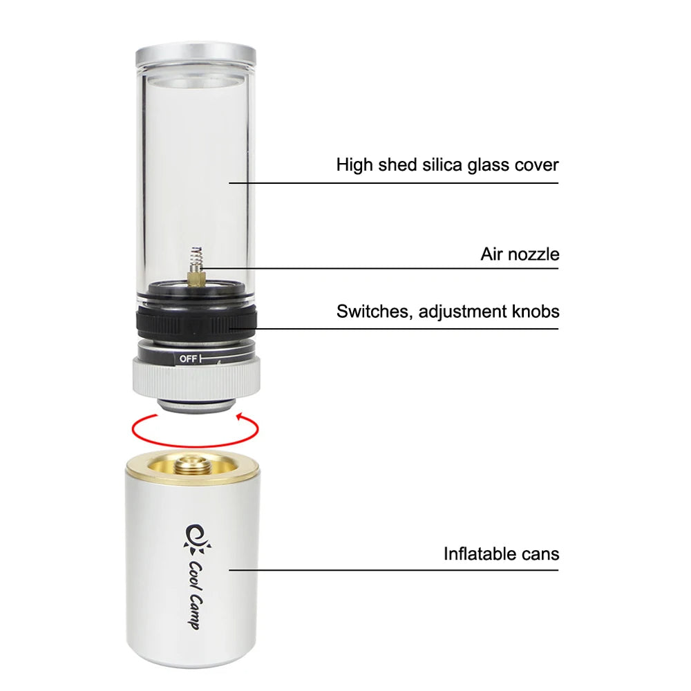 The Nature Lume lantern providing a warm glow in an outdoor setting