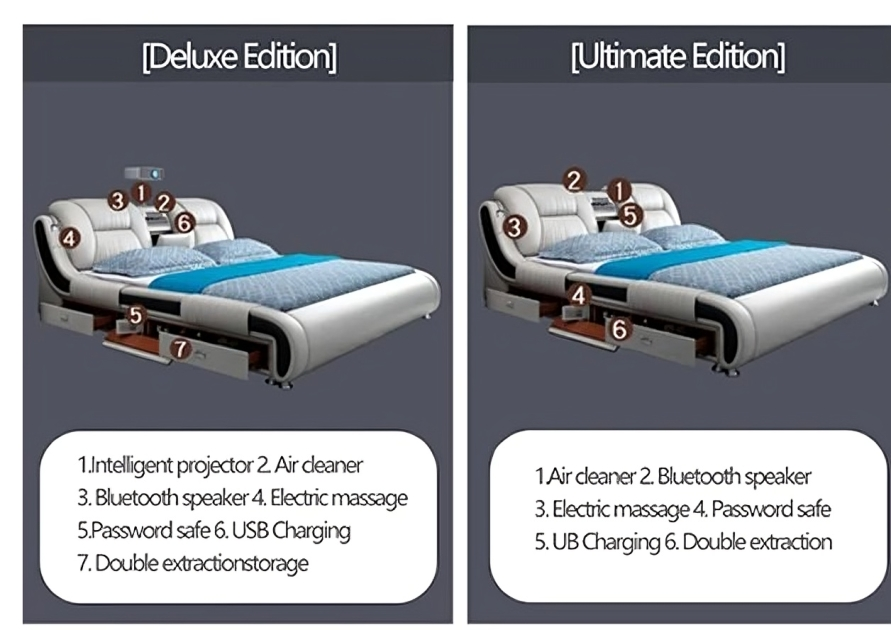Smart Leather Bed Features
