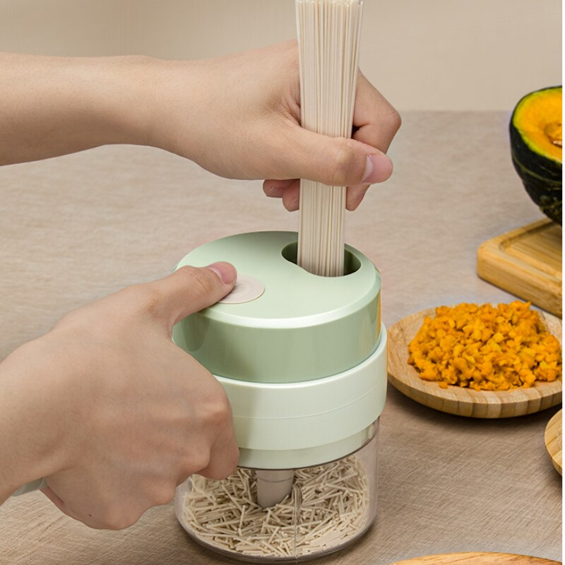 Lifestyle view of the portable slicer making meal prep easy