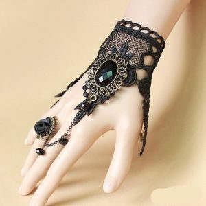 Vintage Full Wrist Mechanic Bracelet Ring - A stylish bracelet with a ring attached.