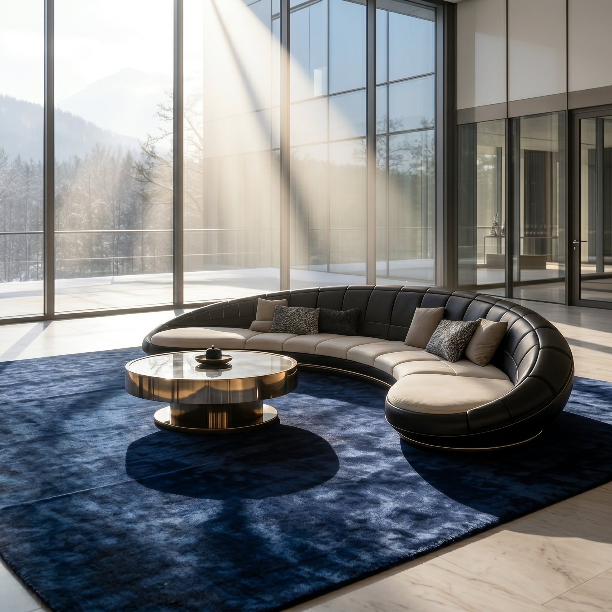 Elegant curved sectional sofa as a unique gift idea for a modern home