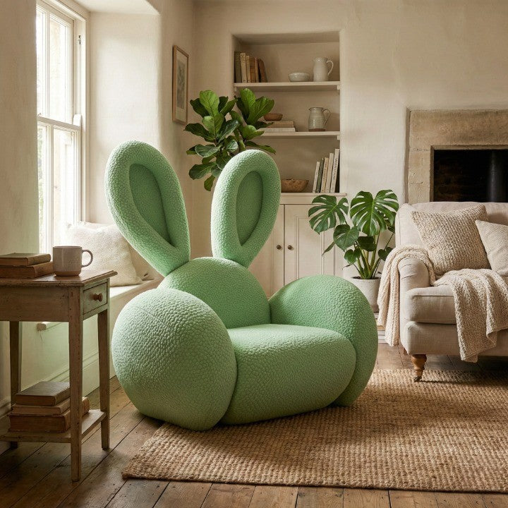 Bunny Ear Cozy Accent Lounge Chair in a modern living room setting