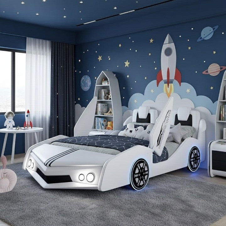 Dream Drive Kids Race Car Bed as a room centerpiece