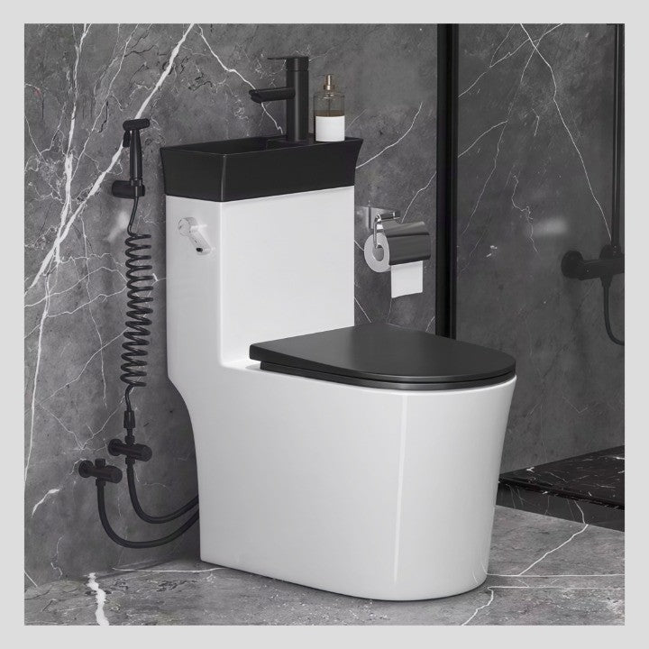 Japanese Style Space-Saving Integrated Sink Toilet in a modern bathroom