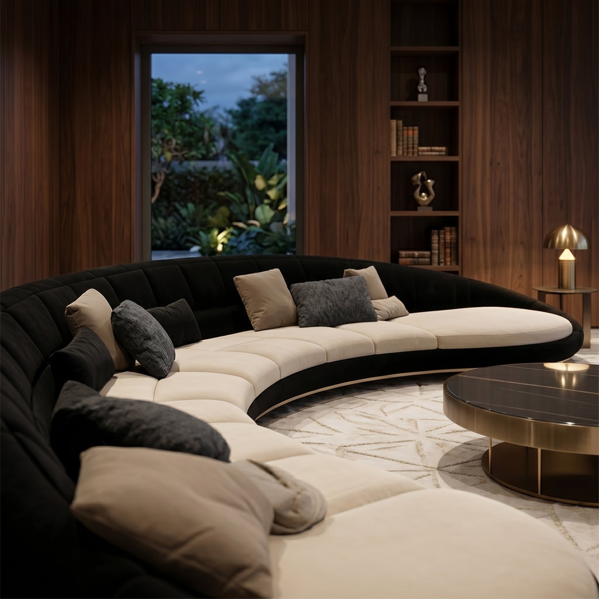 Lifestyle shot of the elegant sectional sofa in a home setting