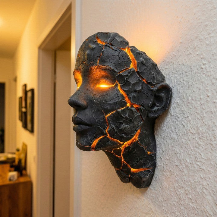 Unique wall decor gift idea - Volcanic Face Art Lamp