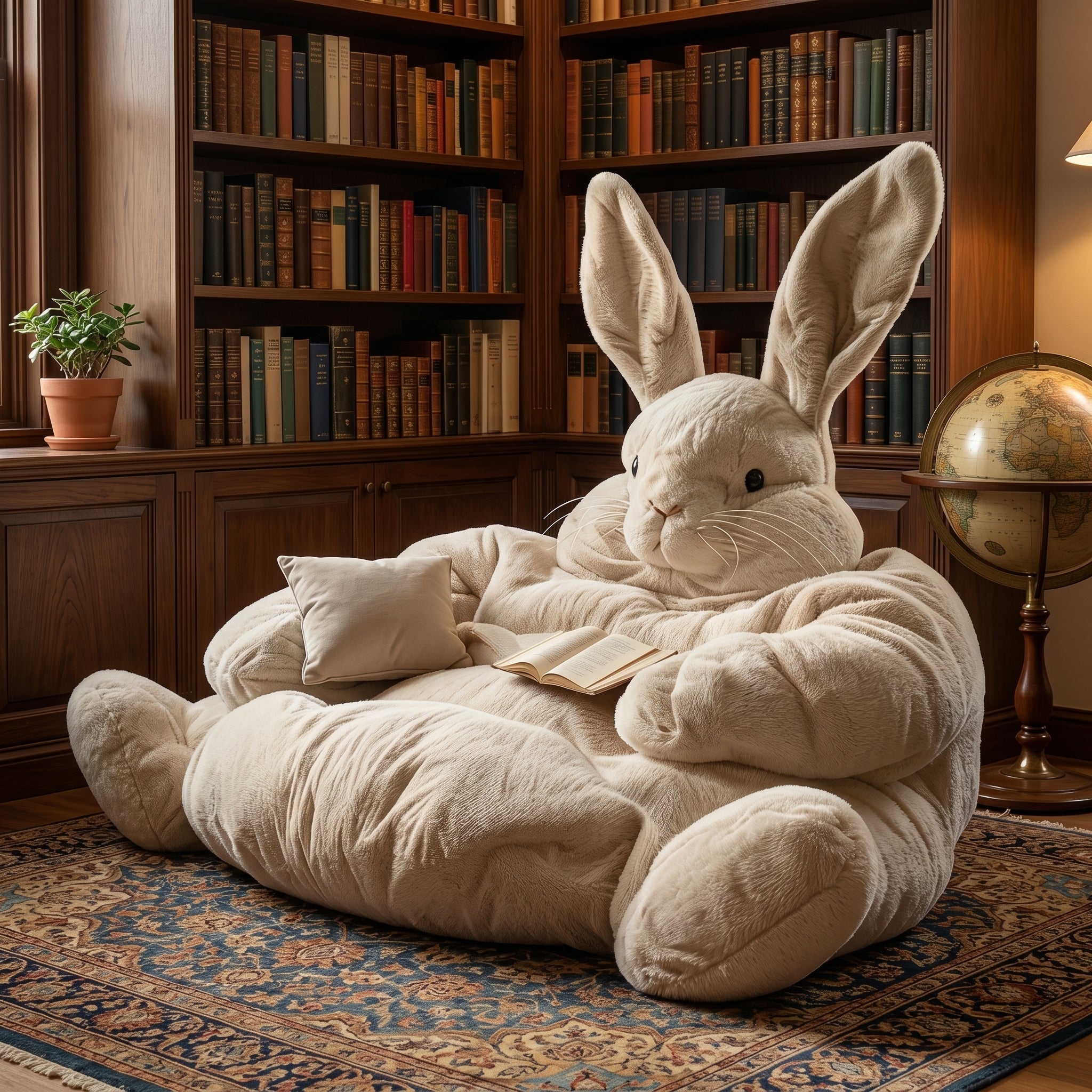 Cozy puppy-shaped lounge sofa perfect for relaxing and reading