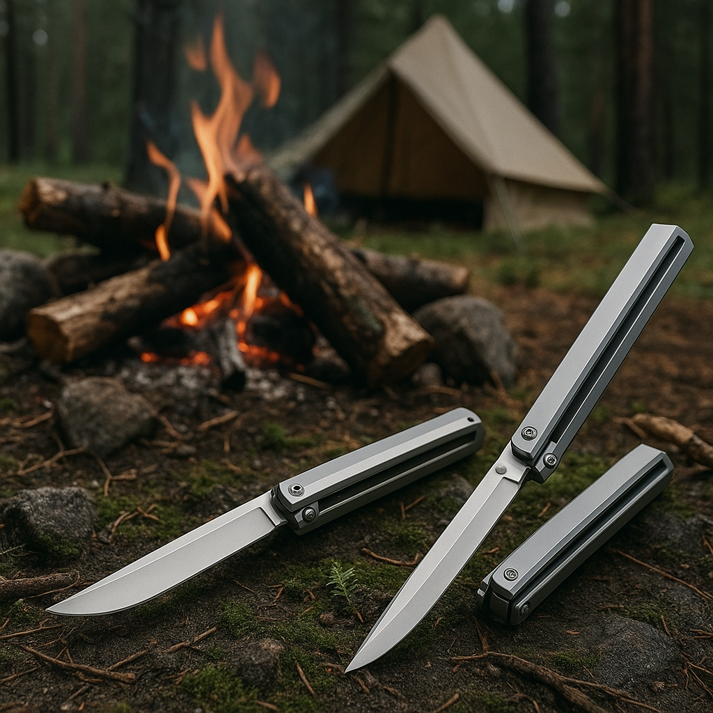 The Sharp Edge knife shown in hand for scale and ergonomic design