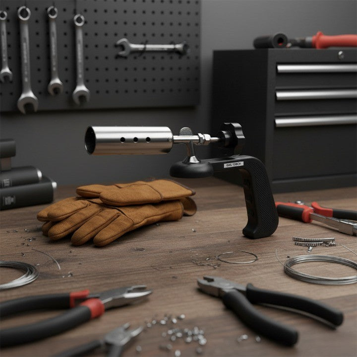 The Heavy Duty Butane Welding Torch Flame Gun shown as a unique gift idea for hobbyists.