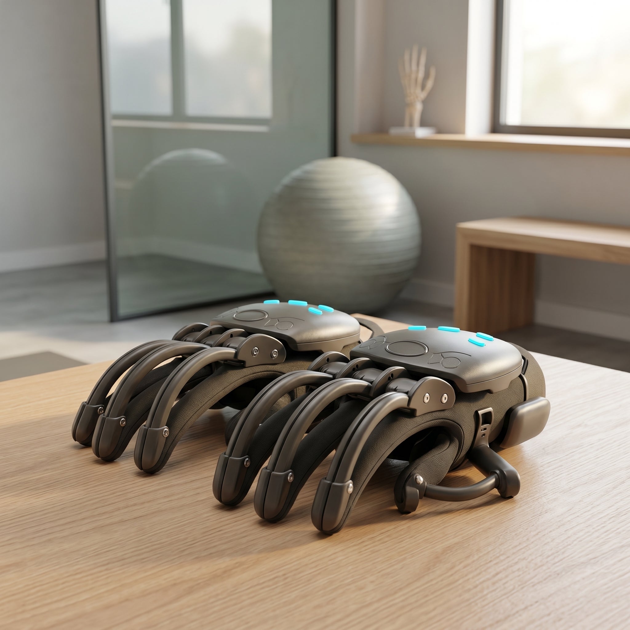 The trainer glove showing its ergonomic fit
