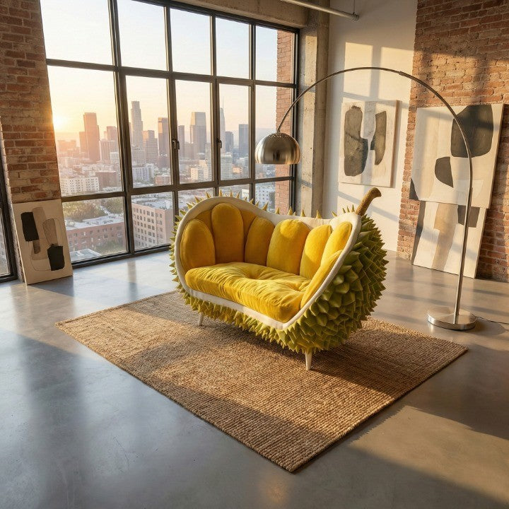 The Durian Dream Lounge Couch as a unique statement piece in a modern living room