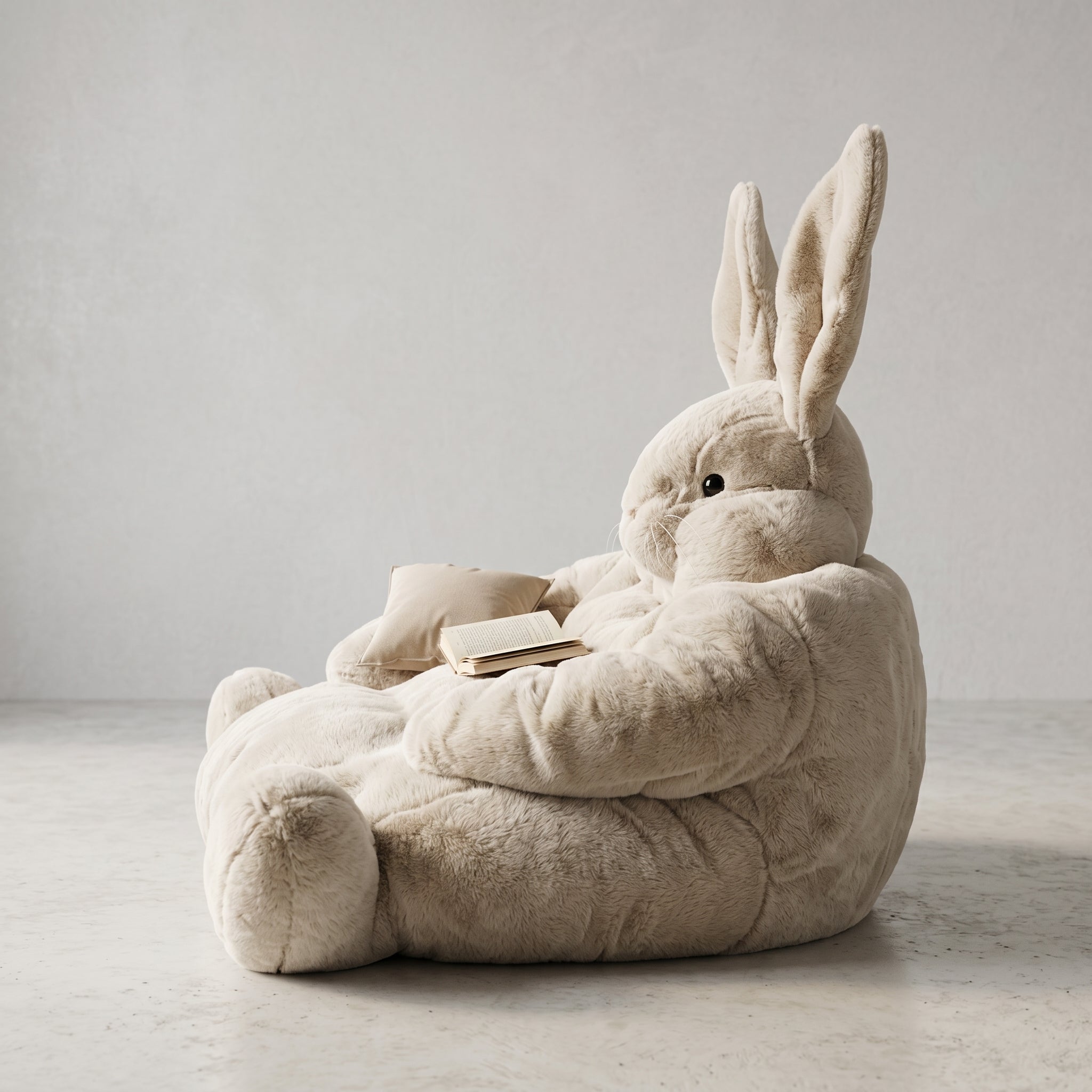 Giant plush puppy sofa for a cozy reading nook or movie night