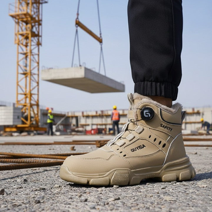 Interior view of the work boots highlighting the comfortable padding