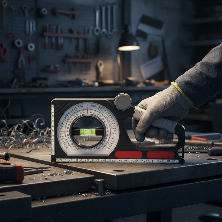 Digital display of the angle finder showing a precise measurement