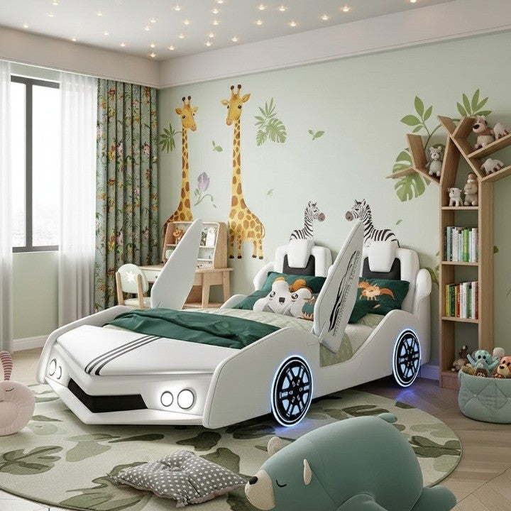 Kids race car bed perfect for a themed bedroom