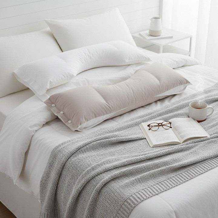 A person enjoying comfortable sleep with the multi-height orthopedic pillow