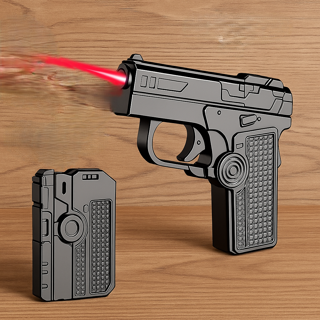 Three color options for the foldable gun lighter: Black, Silver, and Gold