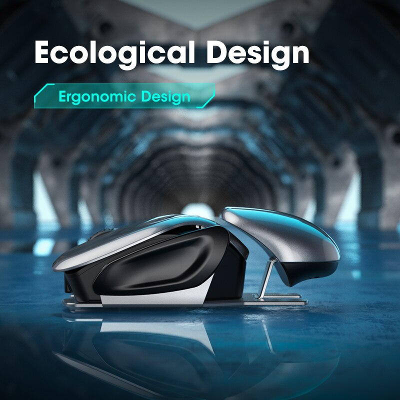 Close-up of the ergonomic design of the wireless gaming mouse gift