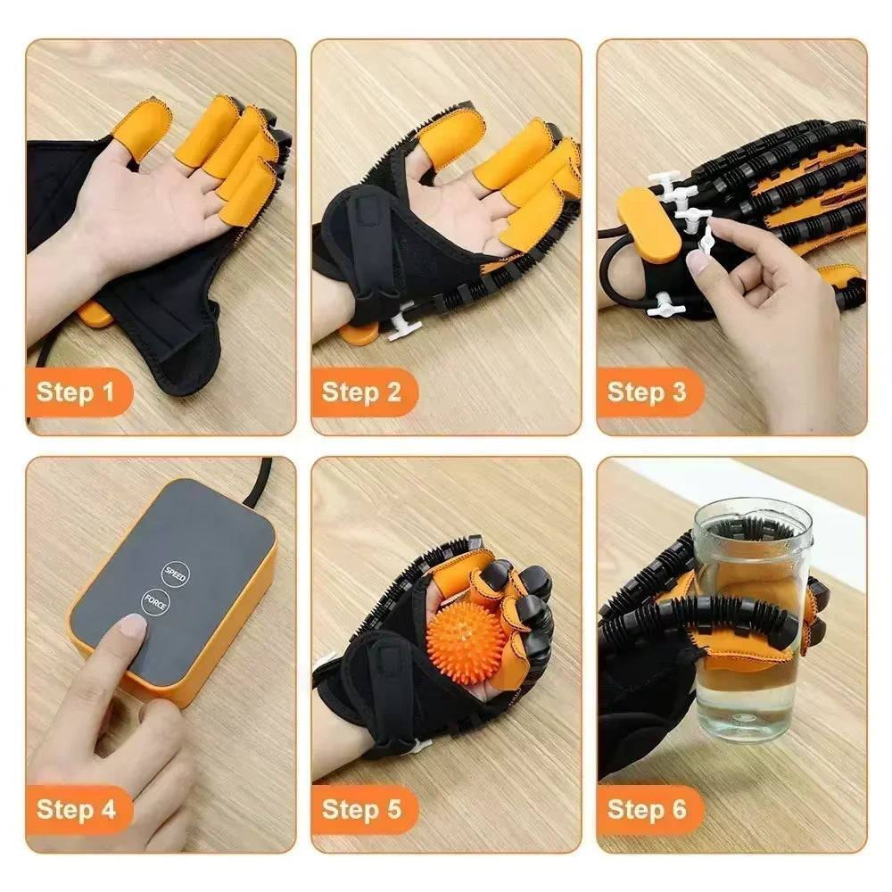 Demonstration of the hand trainer glove's flexibility