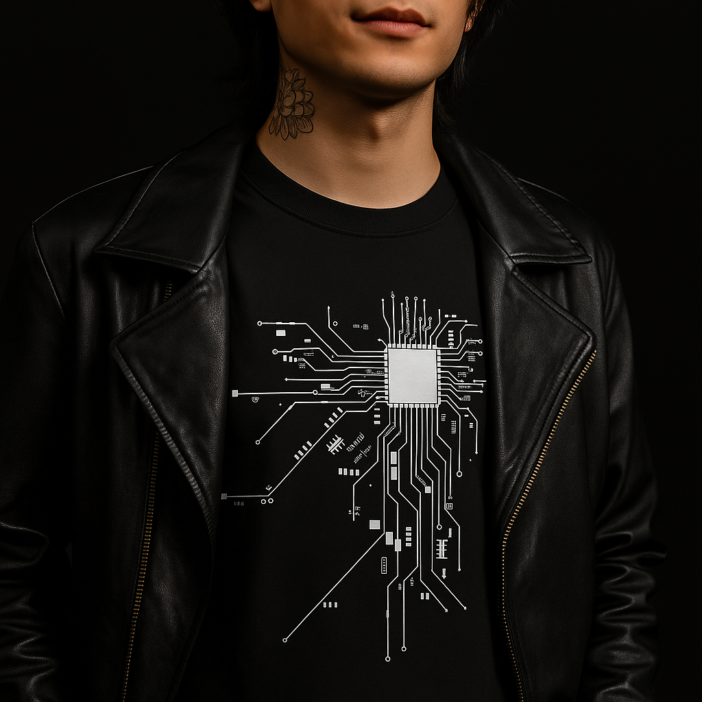 Close-up of the Motherboard Digital Circuit T-Shirt design