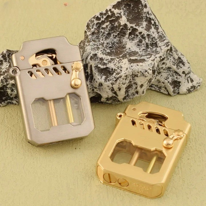 Durable metal construction of the retro flame lighter