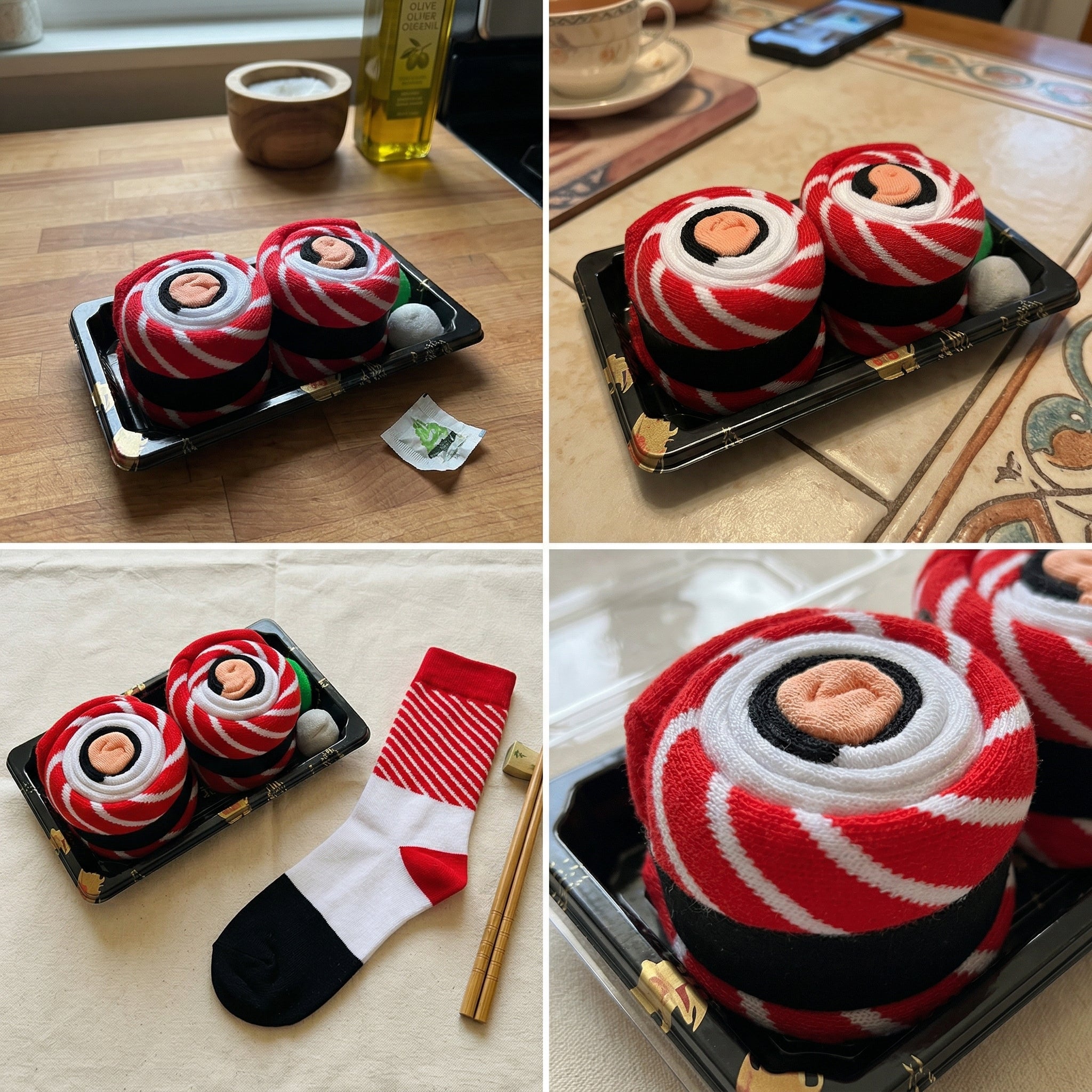 A person wearing the unique Japanese-Style Sushi Creative Socks