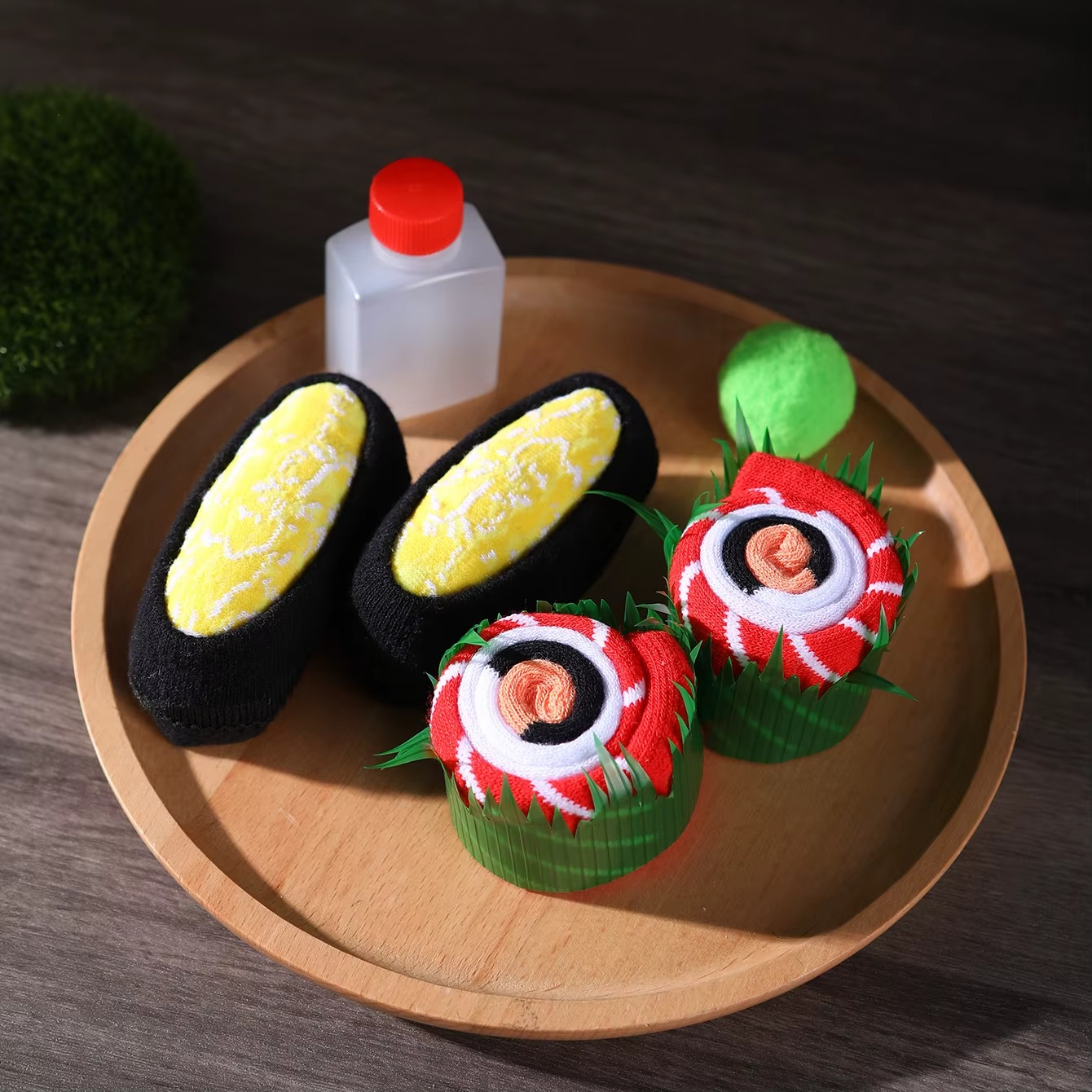 Multiple designs of the sushi socks available for gifting