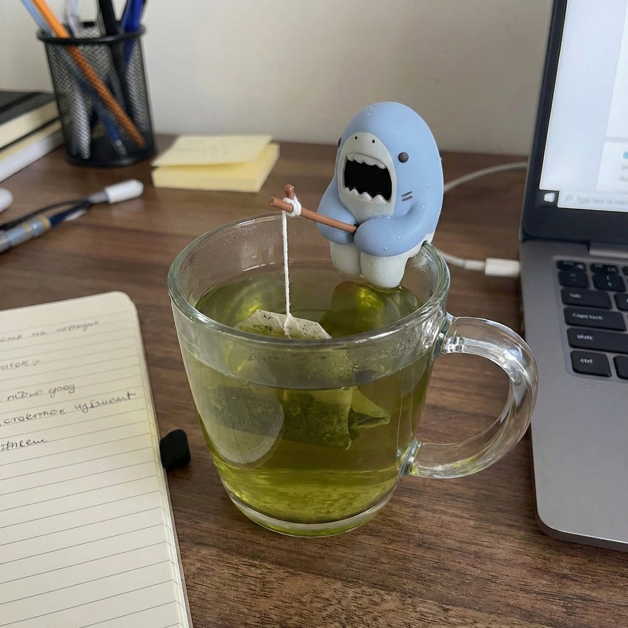 Gifting the fun Chill Shark Tea Bag Holder to a friend