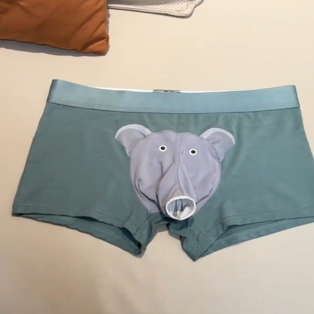 A lifestyle shot showing the flexible fit of the ultra-soft boxer