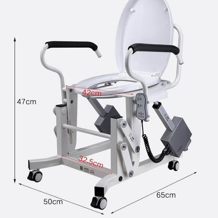 Demonstration of the automatic lifting feature of the toilet seat